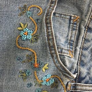 Talbots stretch denim jeans, Size 16 beaded detail